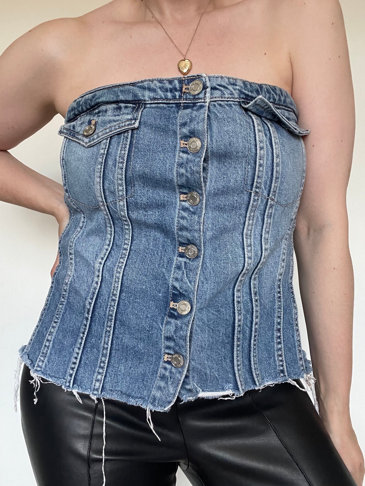 Zara Denim Corset - Size XXL