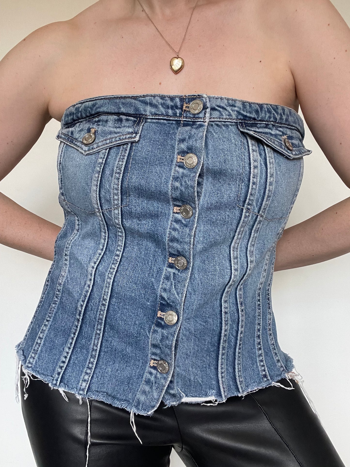 Zara Denim Corset - Size XXL