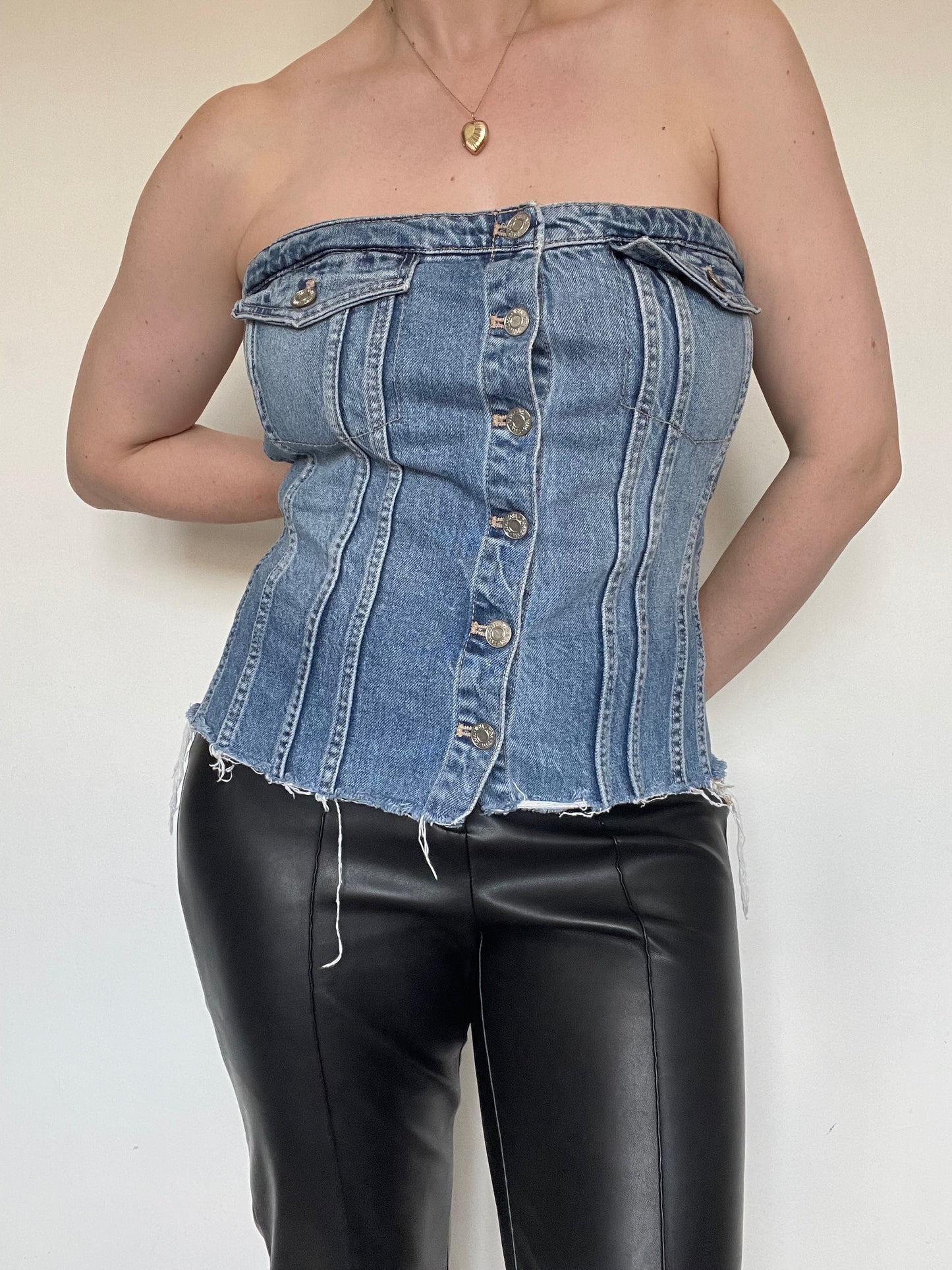 Zara Denim Corset - Size XXL