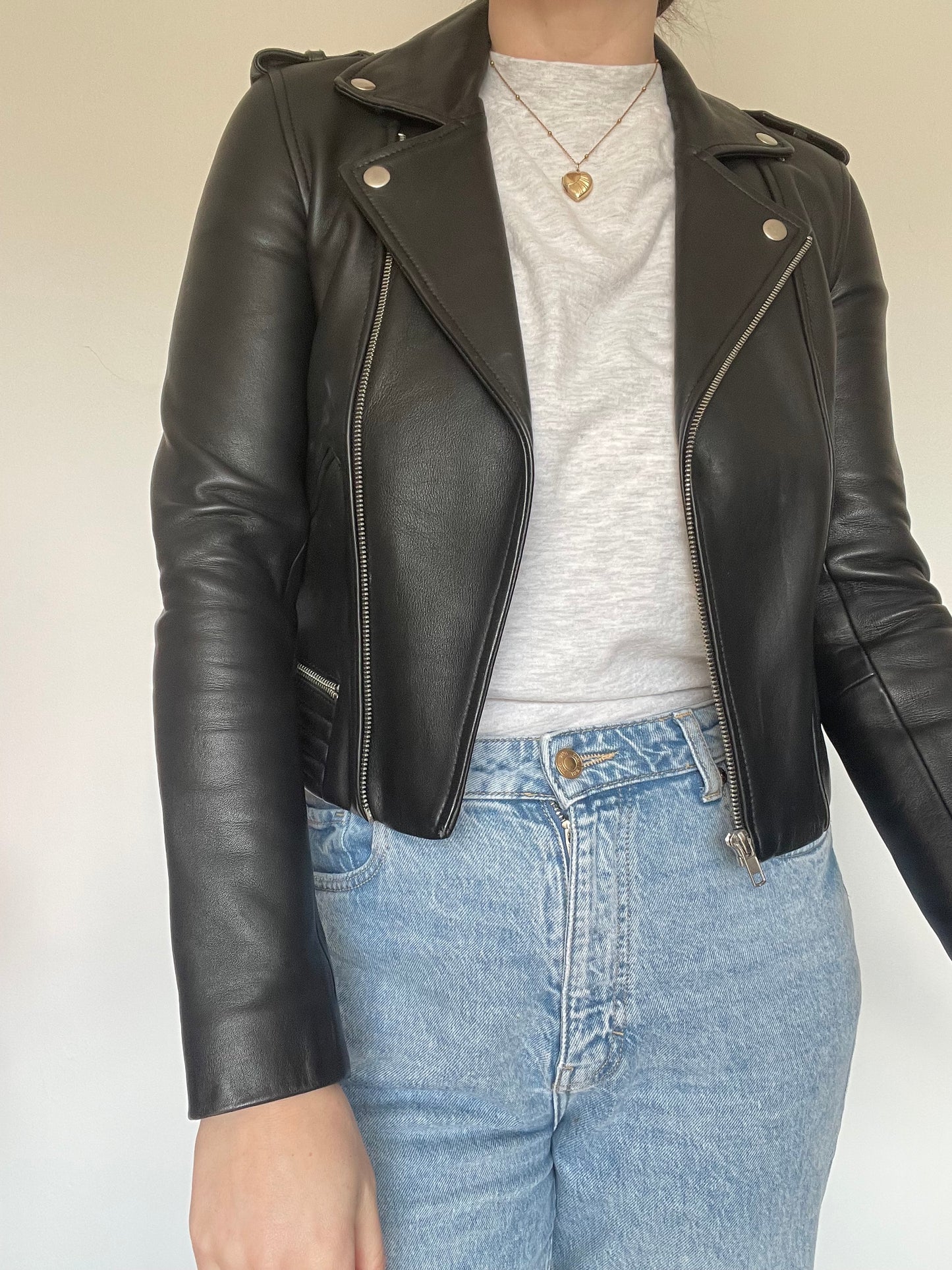 Maje Leather Jacket RRP £449 - Size 8