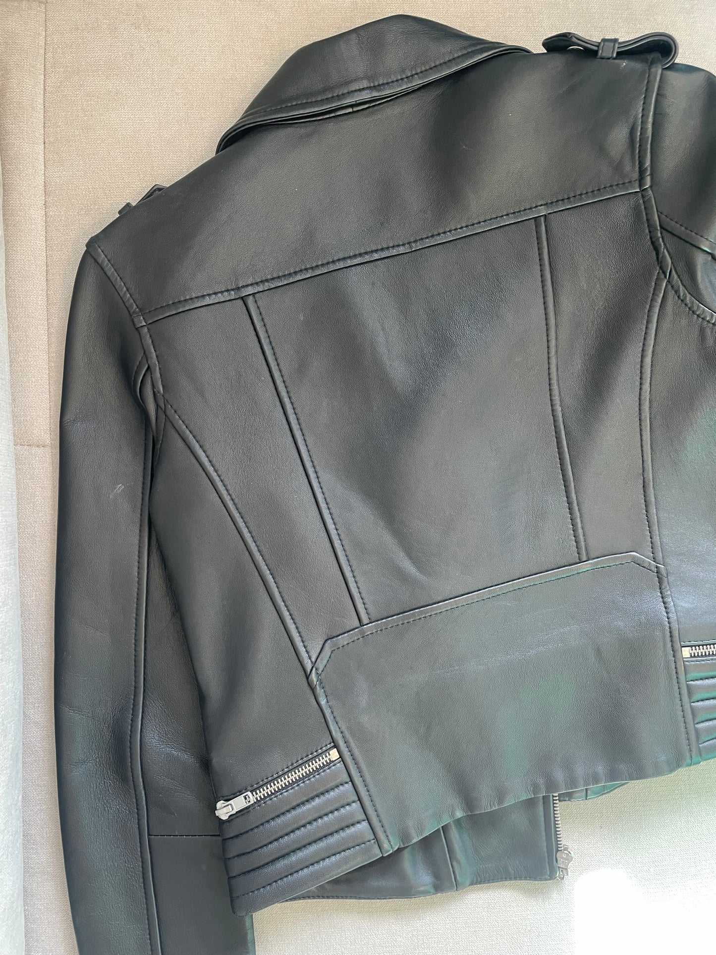 Maje Leather Jacket RRP £449 - Size 8