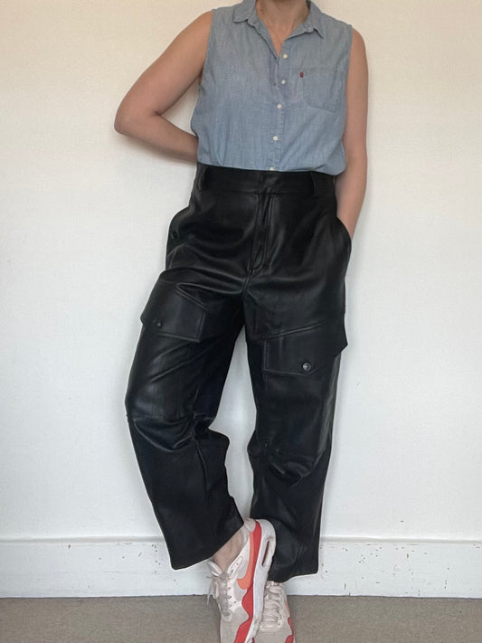 Free People Faux Leather Trousers - Size XL