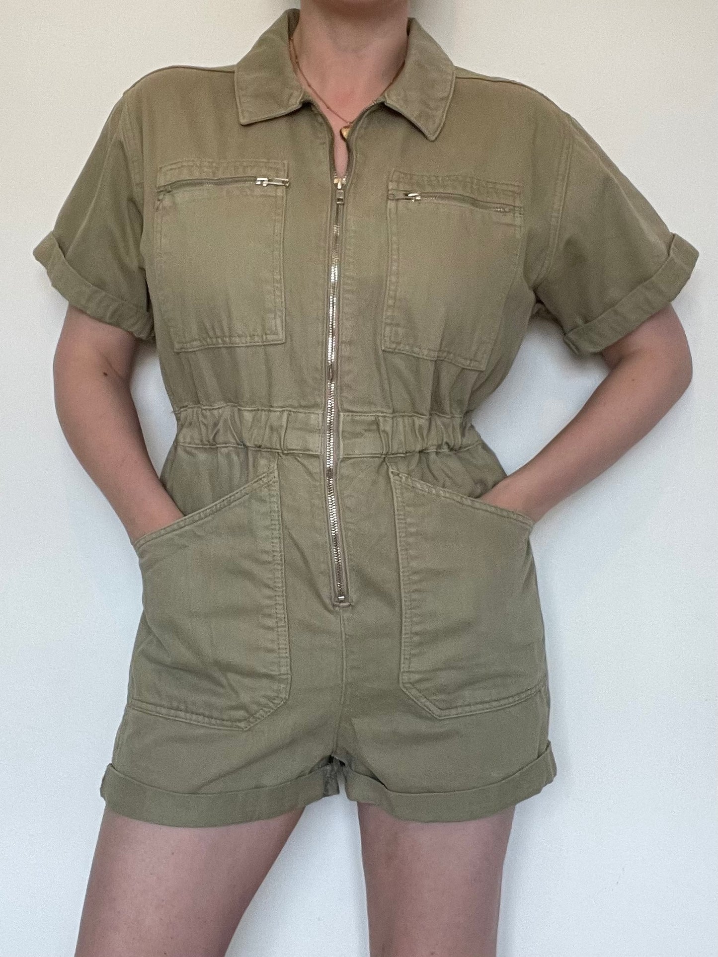Topshop Denim Playsuit - Size 10
