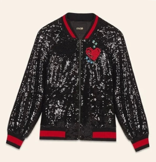 Maje Sequin Bomber Jacket NEW