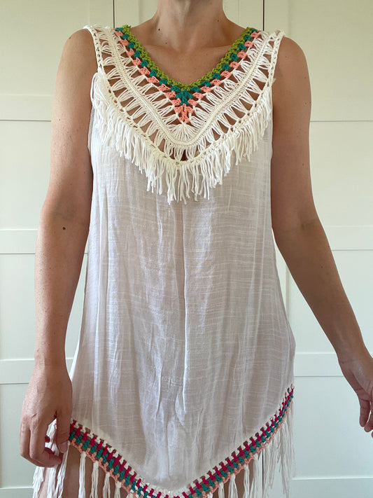 Cotton Code Beach Dress - One Size