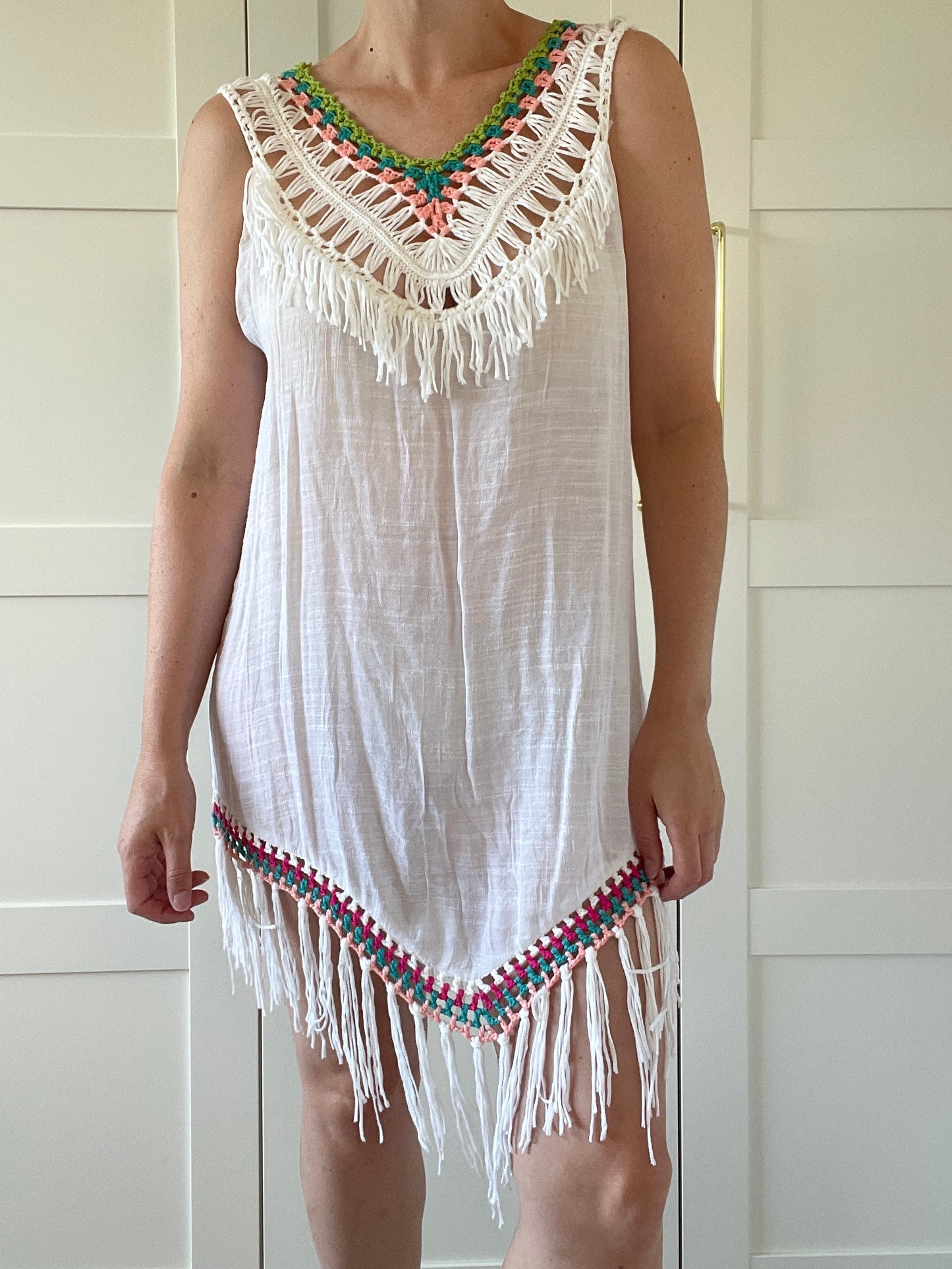 Cotton Code Beach Dress - One Size
