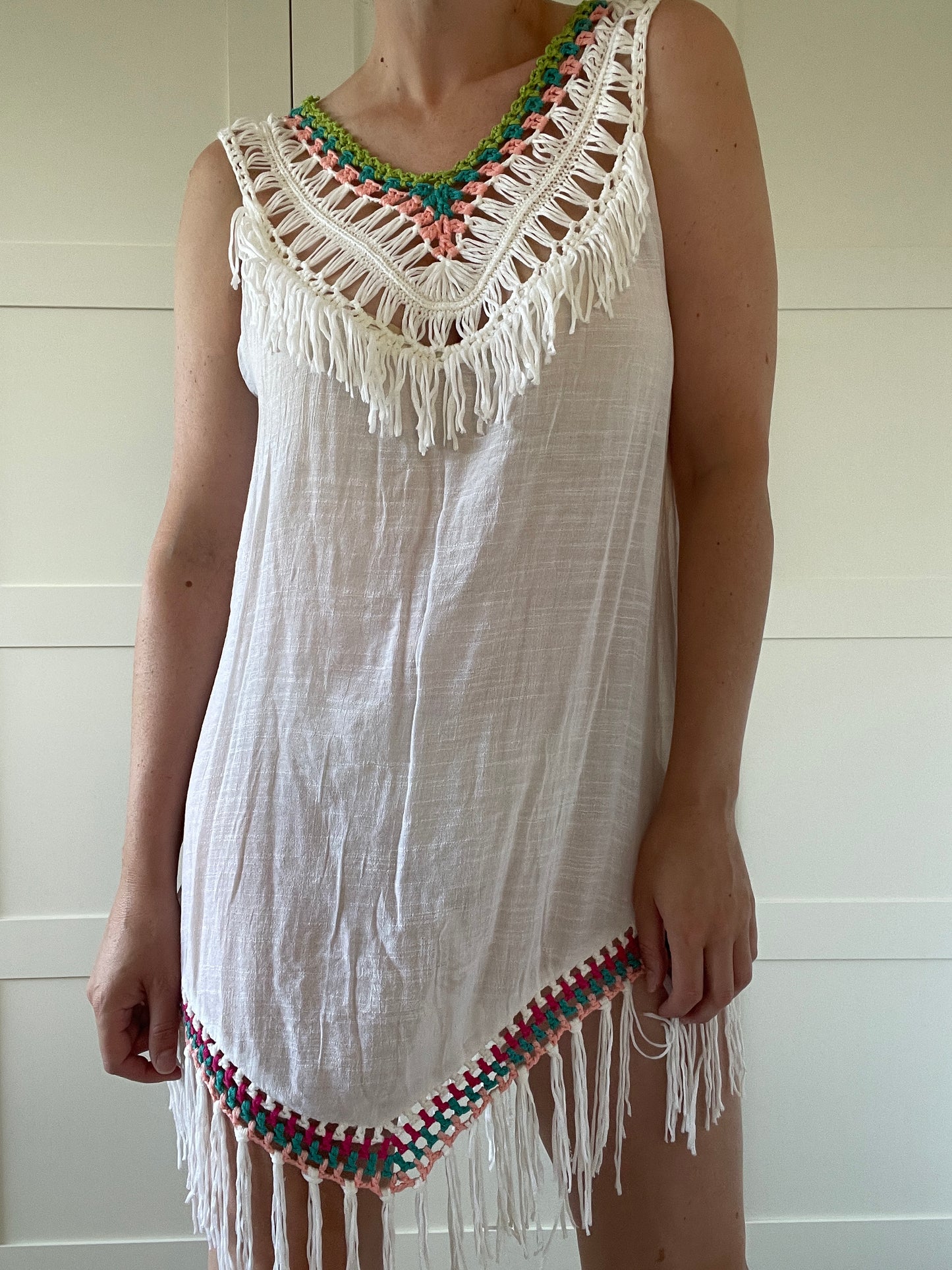 Cotton Code Beach Dress - One Size