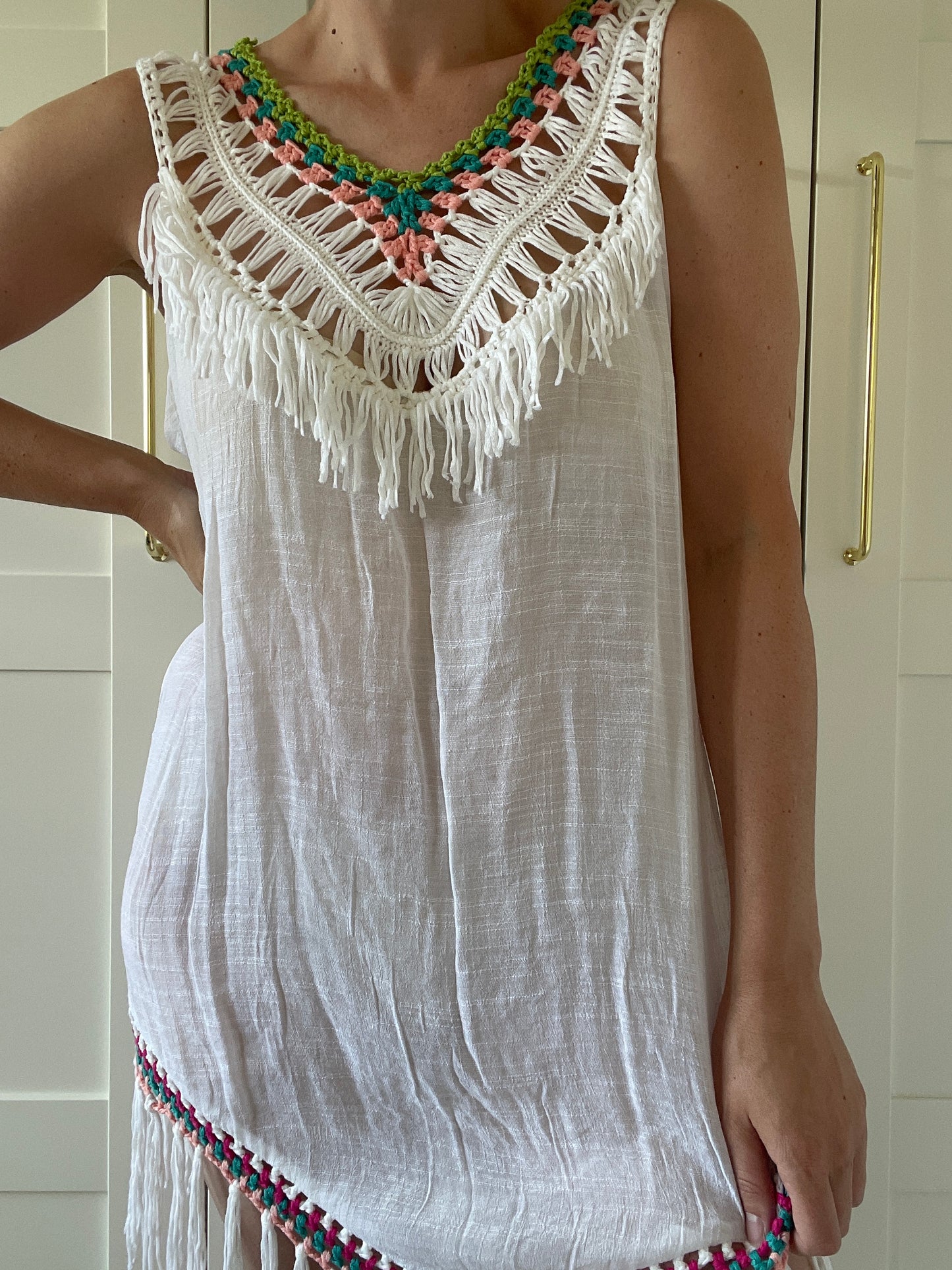 Cotton Code Beach Dress - One Size