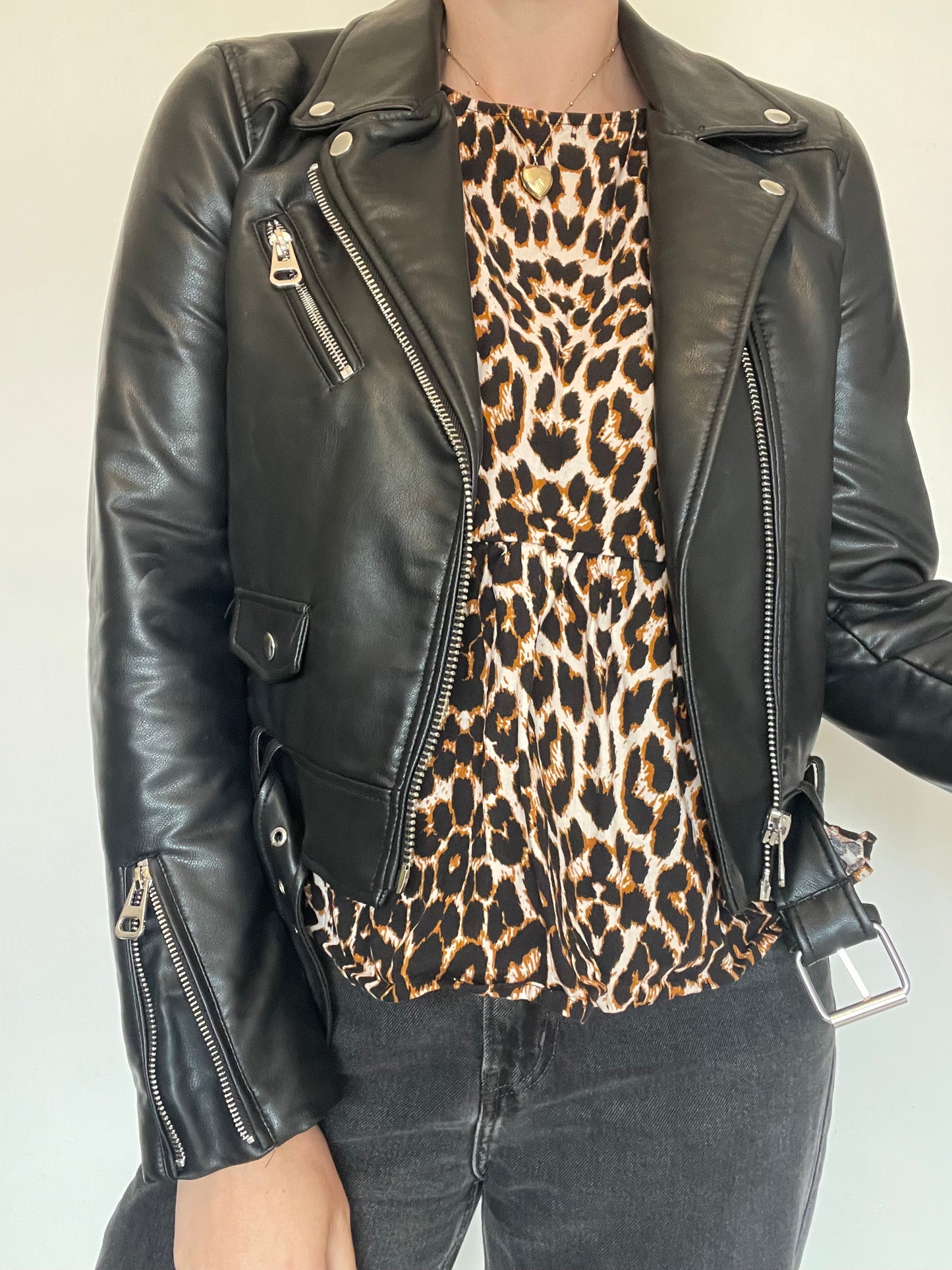 Zara Faux Leather Jacket - Size M