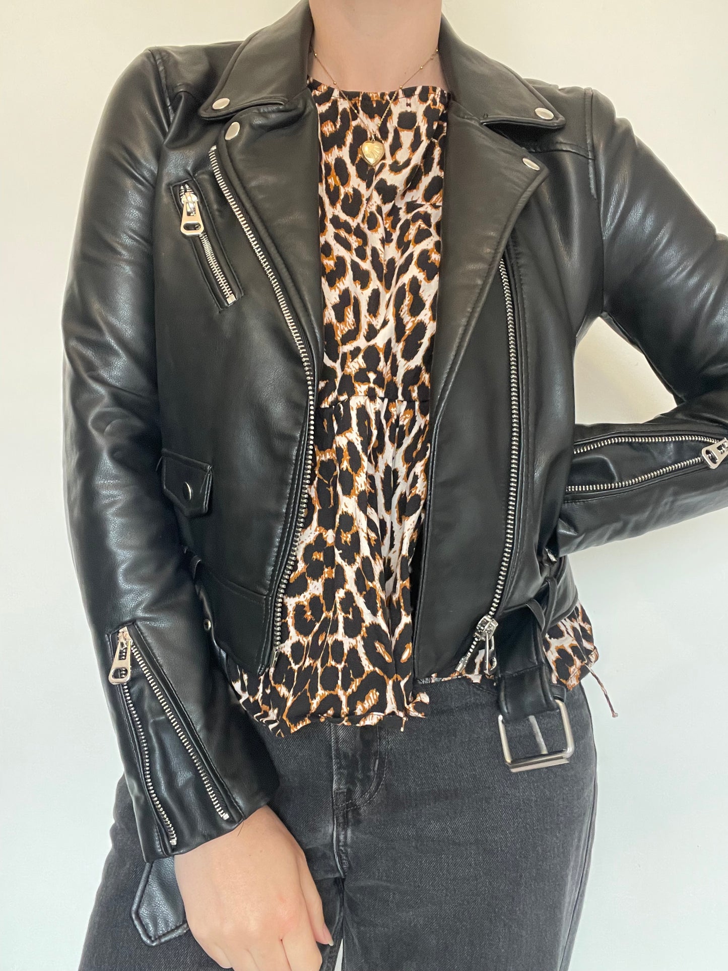 Zara Faux Leather Jacket - Size M