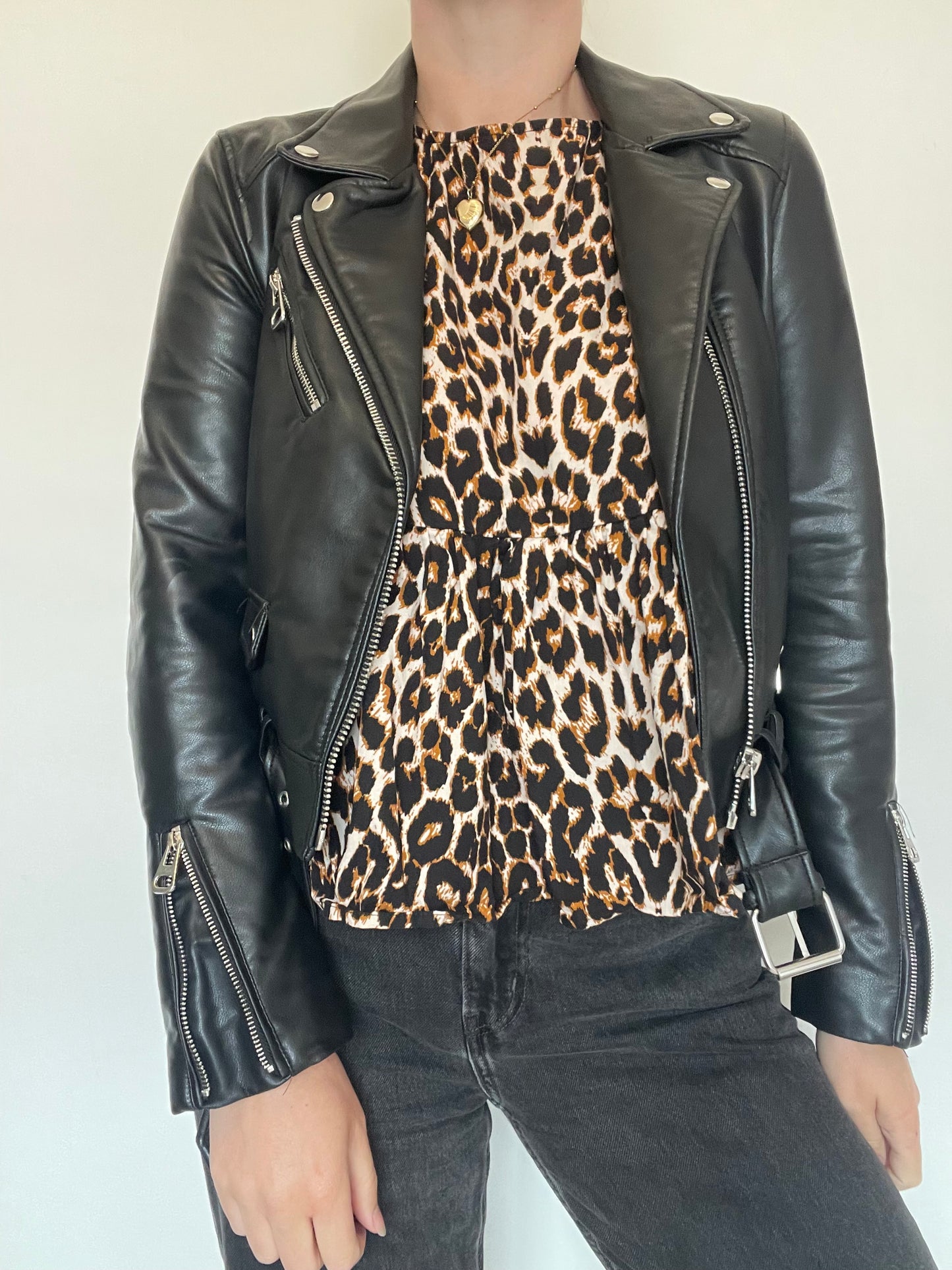 Zara Faux Leather Jacket - Size M
