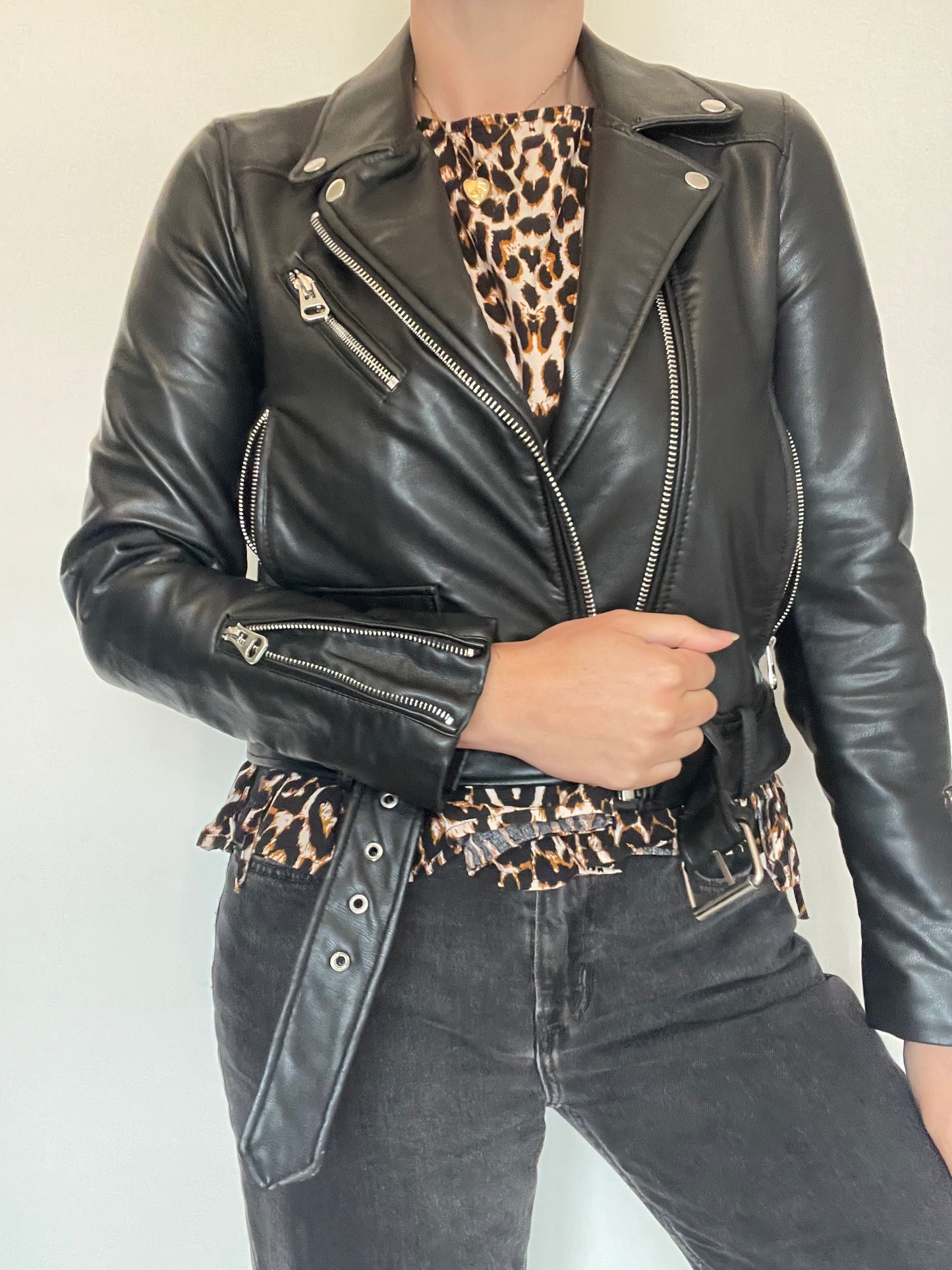 Zara Faux Leather Jacket - Size M