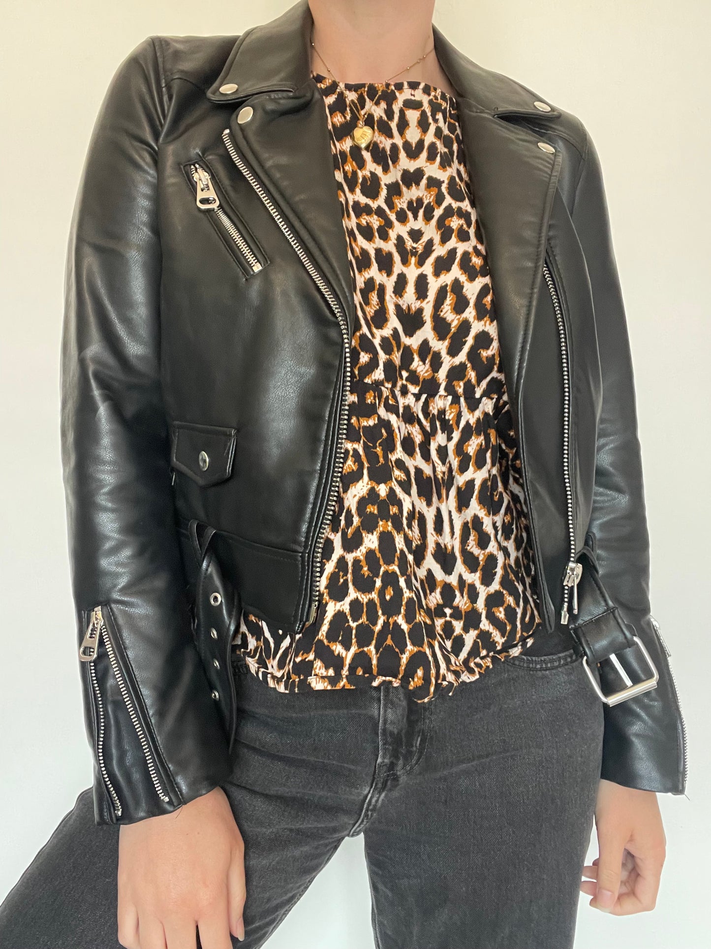 Zara Faux Leather Jacket - Size M