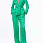 Zara Green Satin Trousers - Size Small