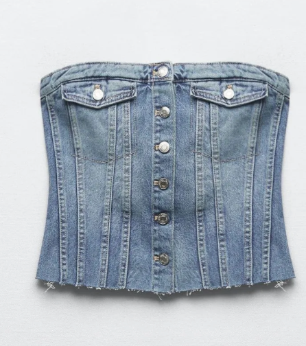 Zara Denim Corset - Size XXL