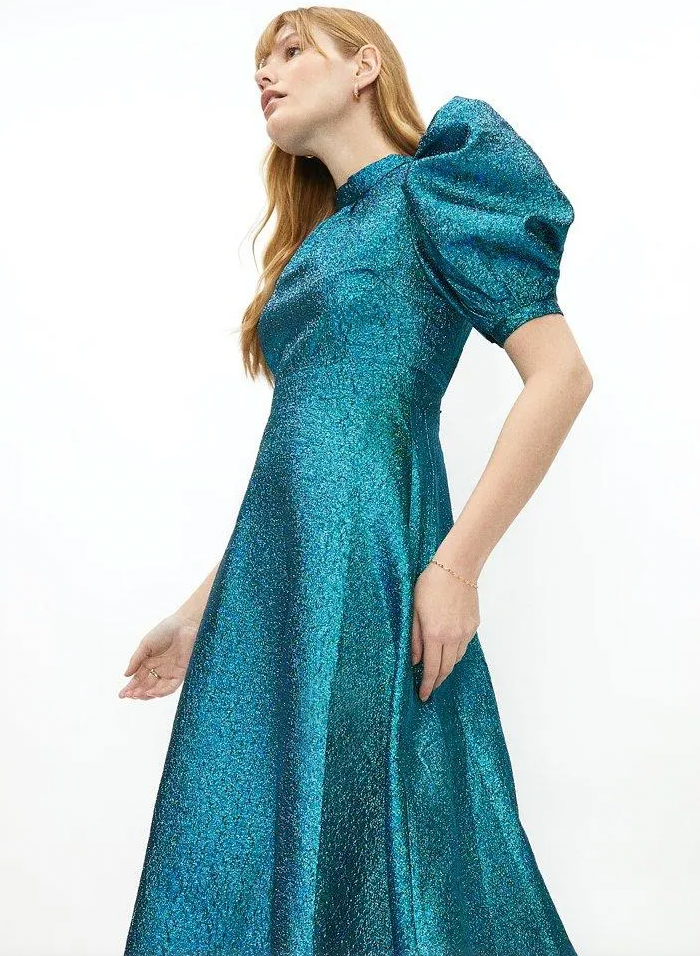 Coast Green Metallic Dress NEW RRP £139 - Size 8