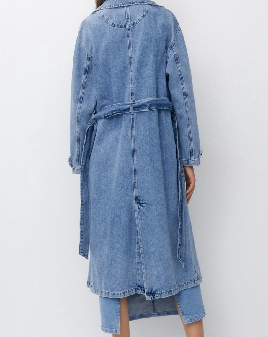 Pull & Bear Denim Trench - Size Small