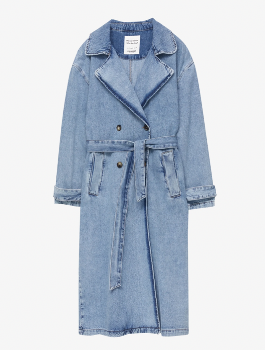 Pull & Bear Denim Trench - Size Small